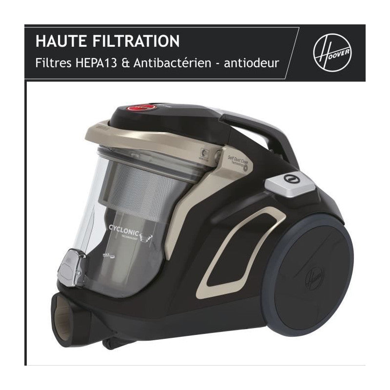 Aspirateur Traineau Sans Sac -   - Hp720pet - 850 W - 68 Dba - Cassette 2 L - Spécial Parquet Et Animaux Hoover - Mathon - 2