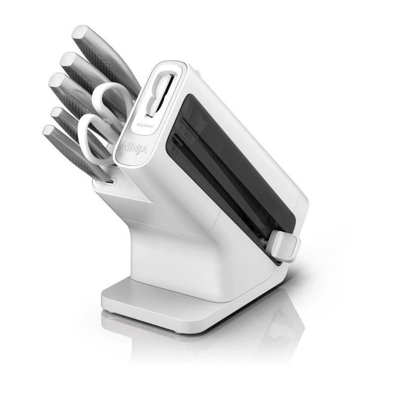 Bloc-couteaux - Ninja Foodi - Staysharp K62006euwh - Avec Affûteur - Ensemble De Couteaux - 6 Pieces Aiguisées - Blanc Ninja - Mathon - 1