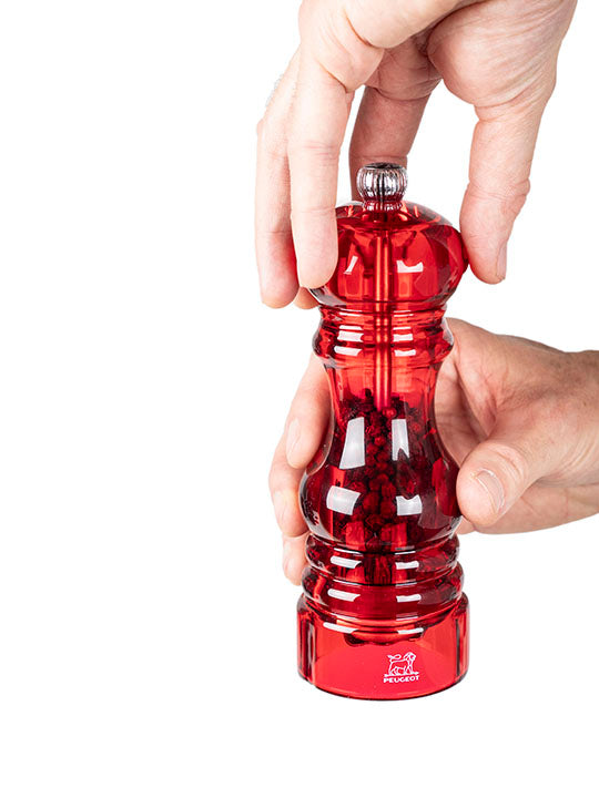 Podium Duo moulin poivre et moulin sel acryl rouge 18 cm Peugeot - Mathon - 4