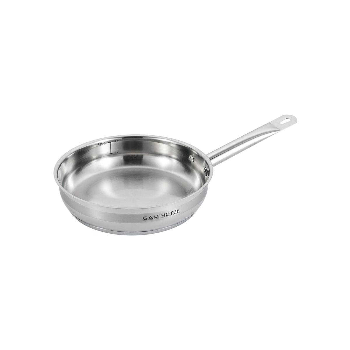 Poêle inox 24x5,5cm induction Gam Hotel - Mathon - 1
