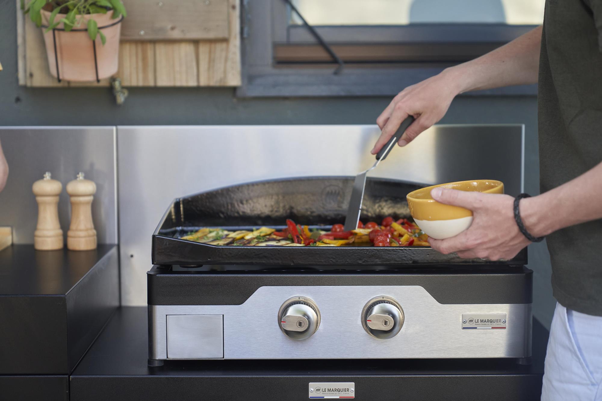 Cuisine 3 Elements Avec Credences - Noir Le Marquier - Mathon - 6