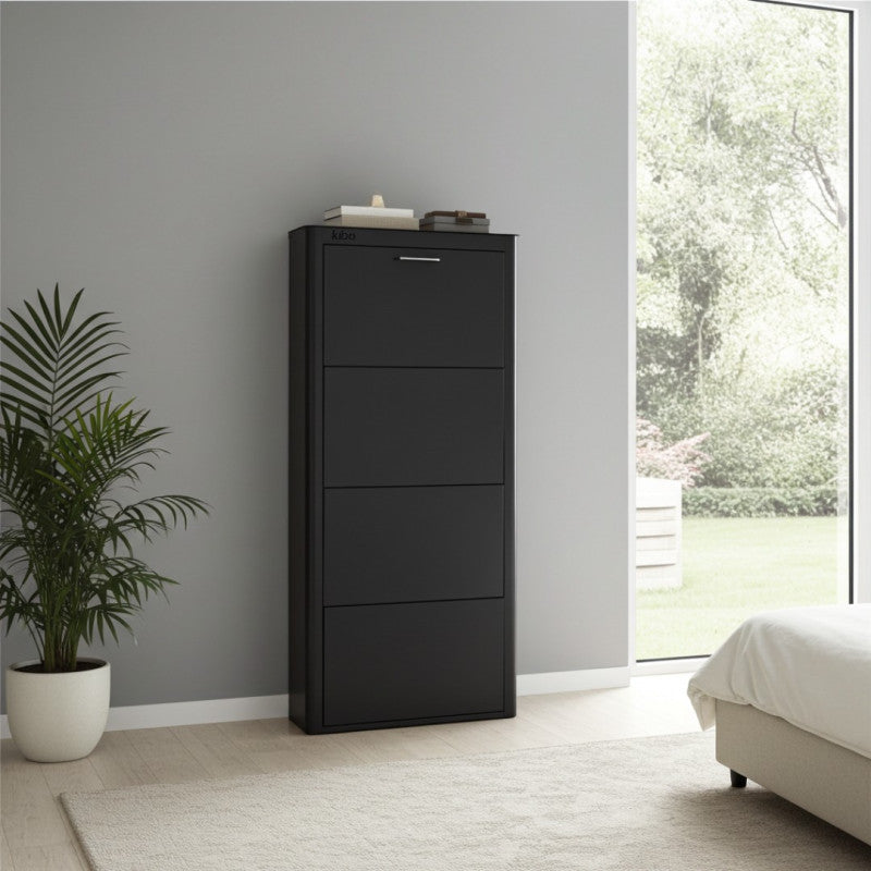 Meuble à chaussures KIBO 4 Compartiments, Noir Don Hierro - Mathon - 2