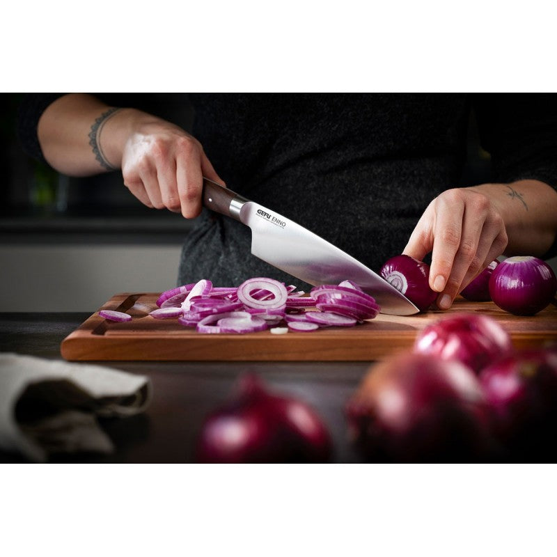 Couteau de cuisine Enno 20 cm en acier et bois de noyer Gefu - Mathon - 3