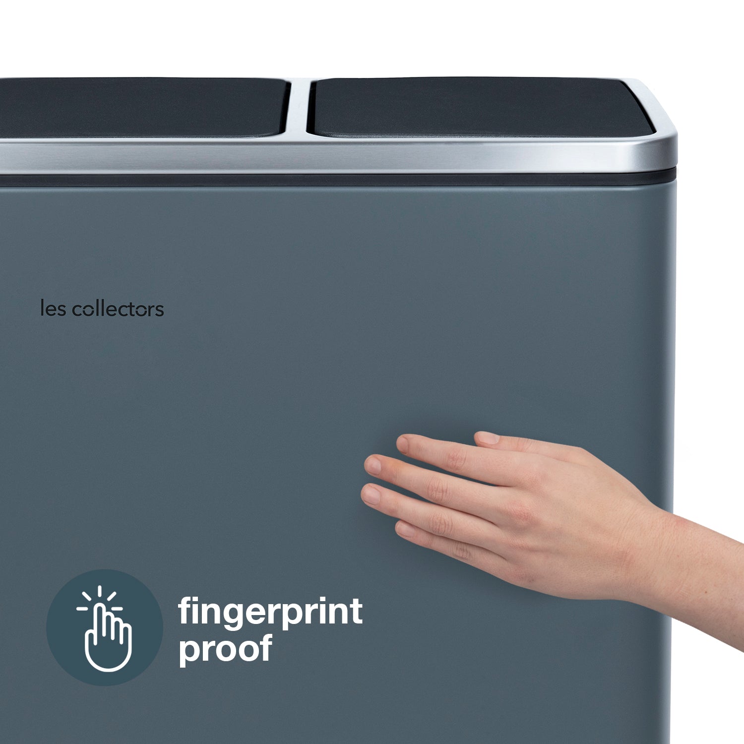 Poubelle de tri à pédale 3 x 18 L, dark grey edition - N°984 Les Collectors - Mathon - 5