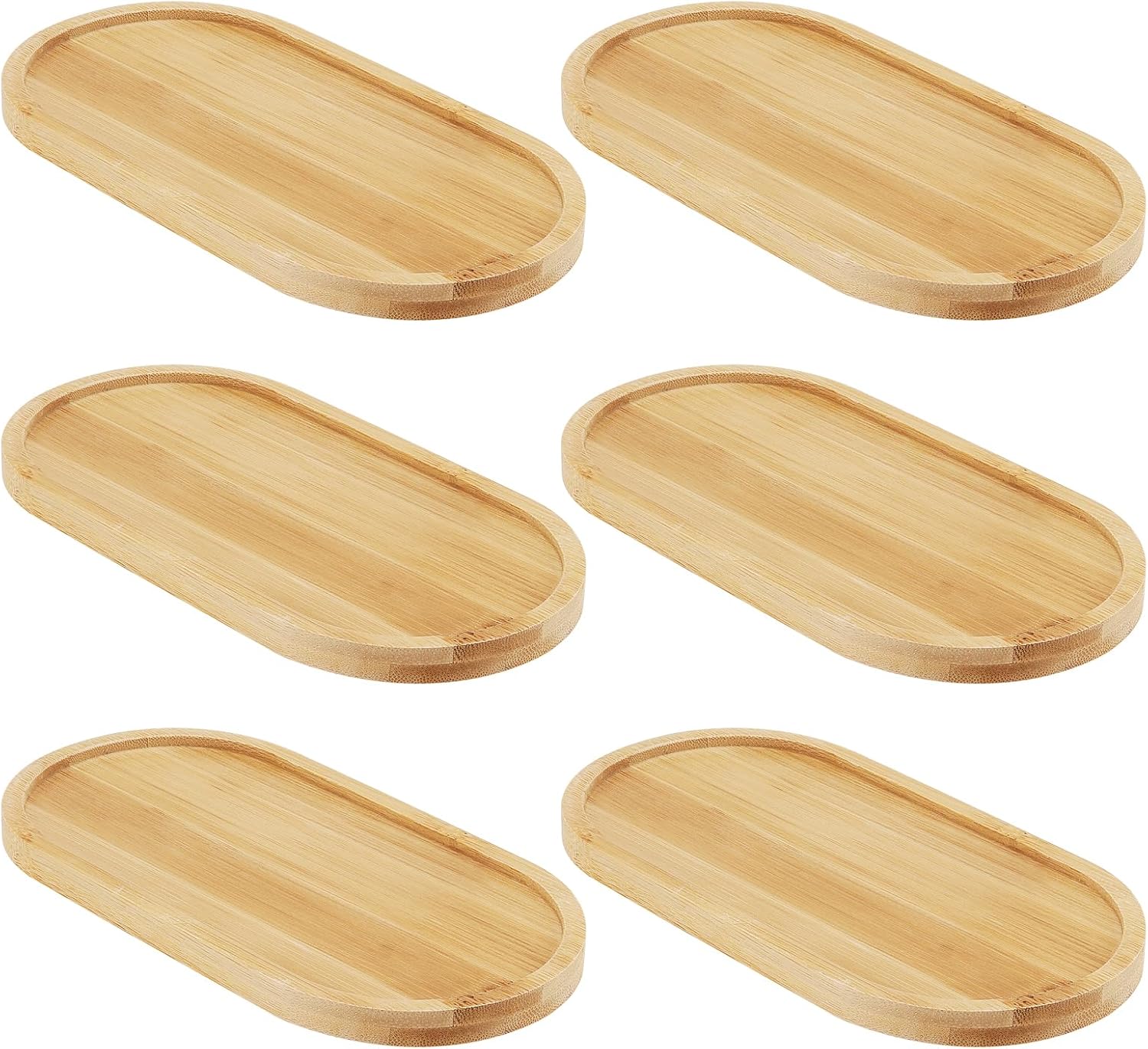 Lot de 6 plateaux ovales en bambou massif Vendos85 - Mathon