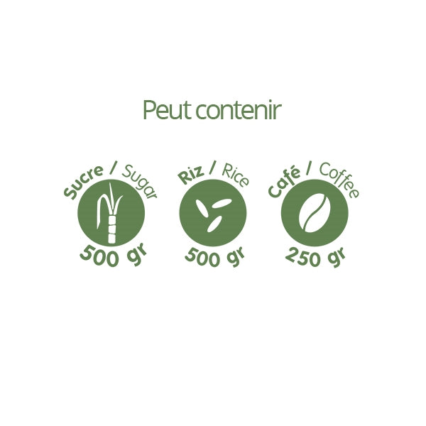 Pot en verre carré couvercle bambou 800ml Pebbly - Mathon - 3