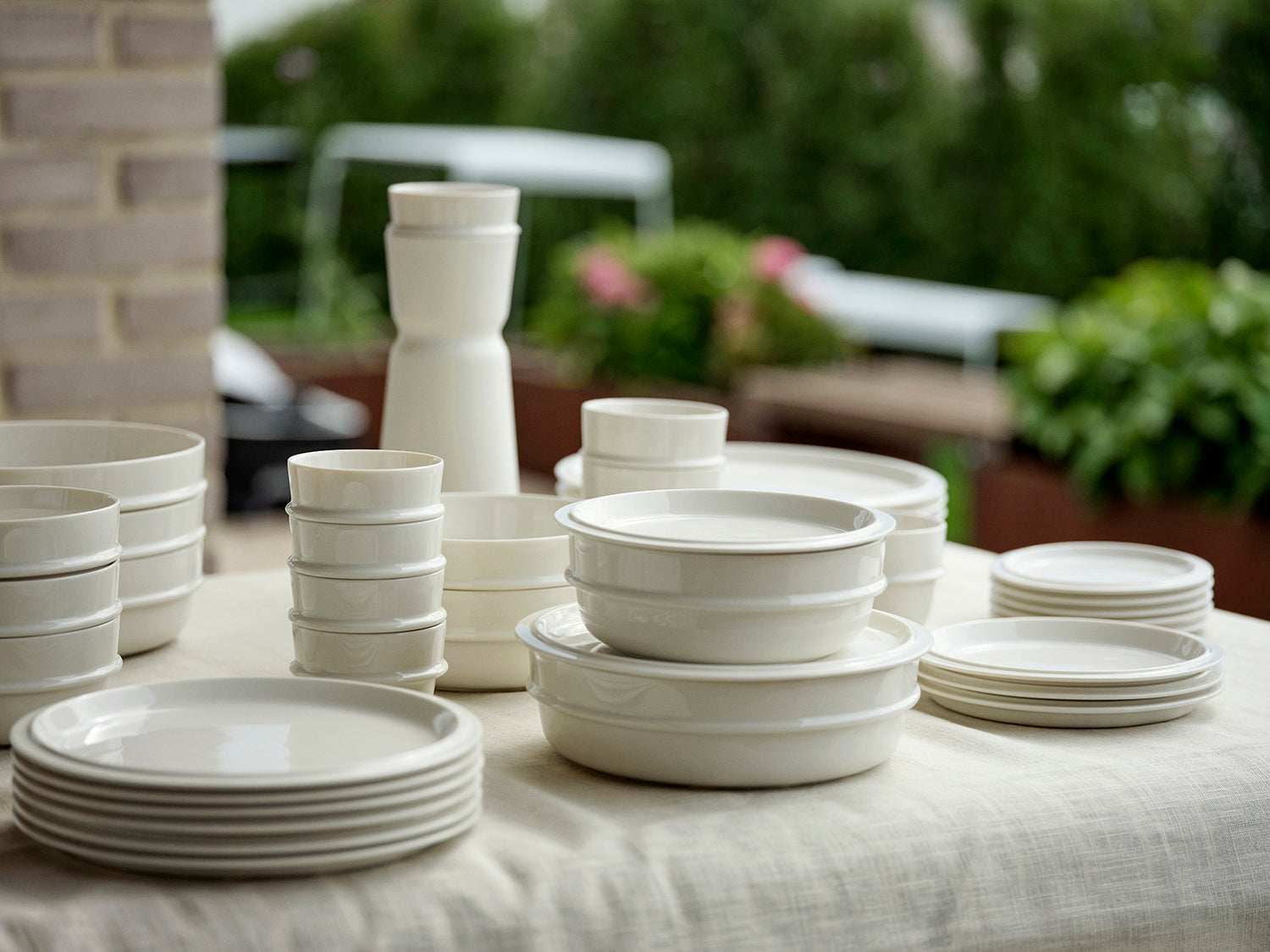 Assiette à pâtes EAU en porcelaine Blanc cassé Zone Denmark - Mathon - 9