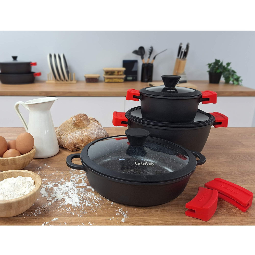 Casserole Basse Induction Antiadhésif Titane 32cm, Fonte d