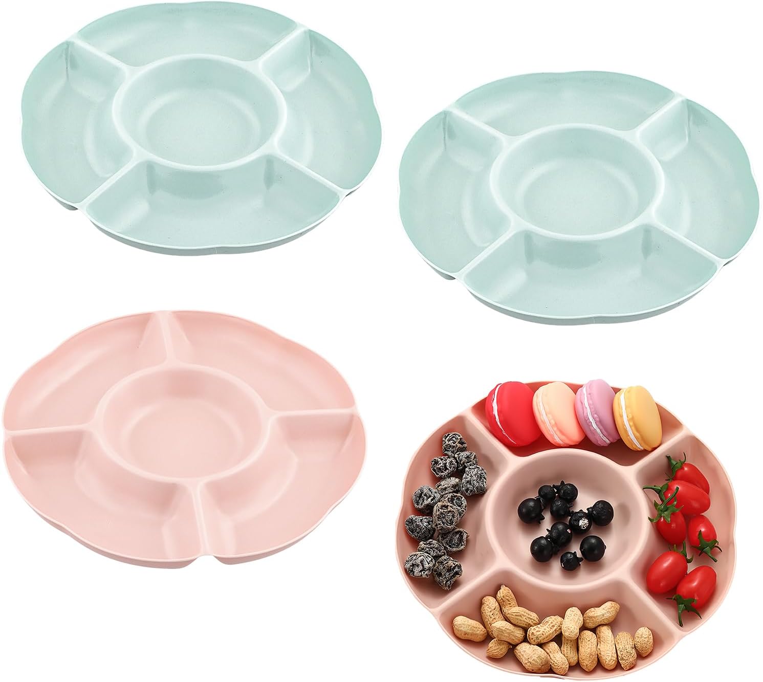 Pack de 4 plateaux à collations 5 compartiments Vendos85 - Mathon