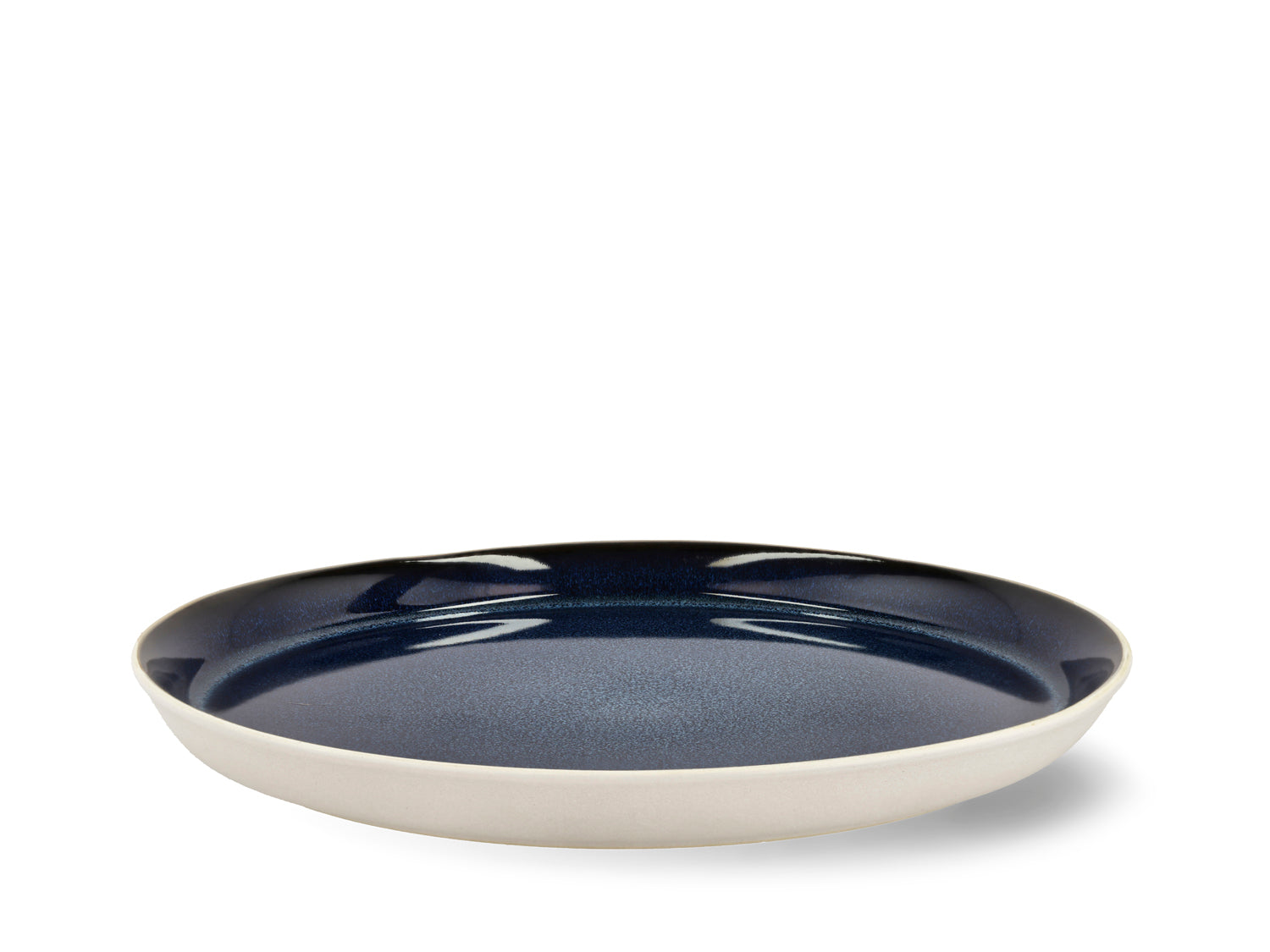 Assiette Gastro en Grès Blanc/Bleu foncé Bitz - Mathon - 2