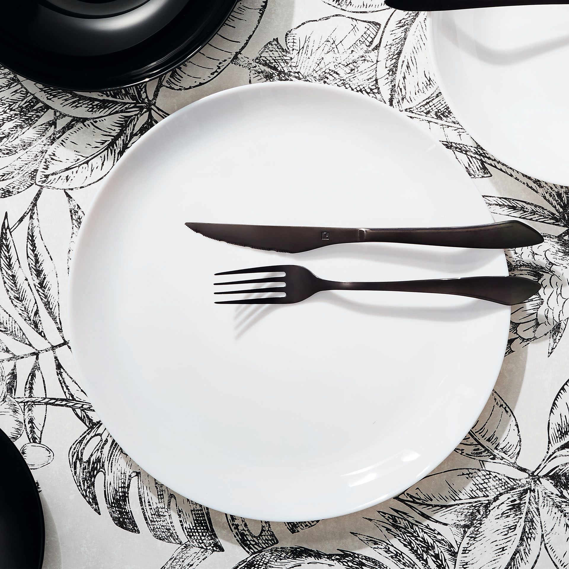 Assiette plate  Diwali Blanc - Luminarc - verre opale extra résistant Luminarc - Mathon - 2