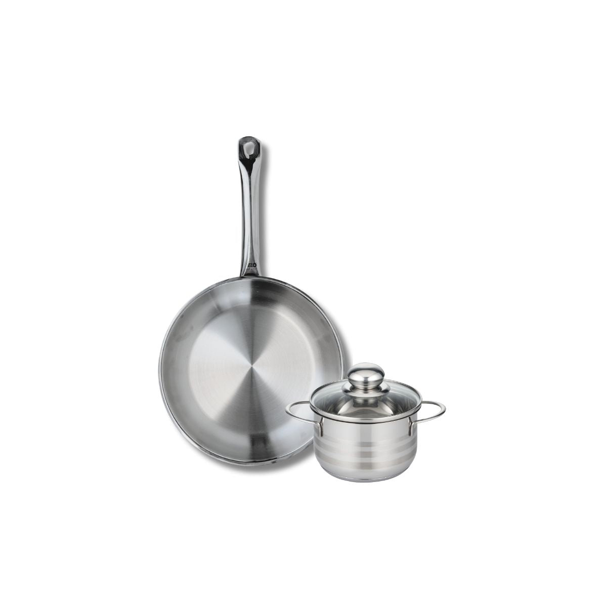 Ensemble de 1 Poêle de cuisson 28 cm et 1 faitout 14 cm  Profi Brillant Elo - Mathon - 1