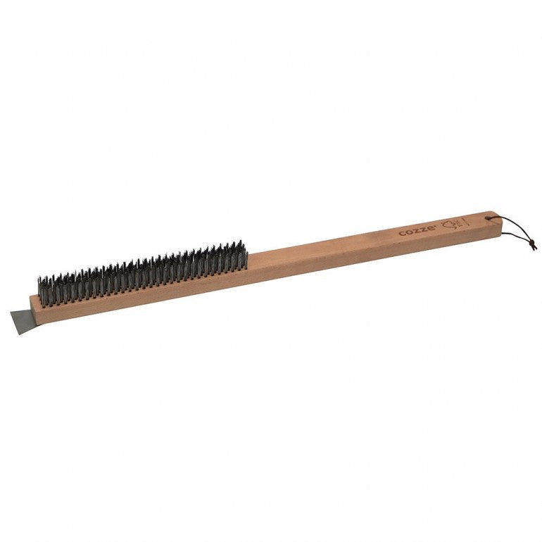 Brosse en acier avec grattoir et manche en bois 25 x 45 x 60 cm Cozze - Mathon - 1