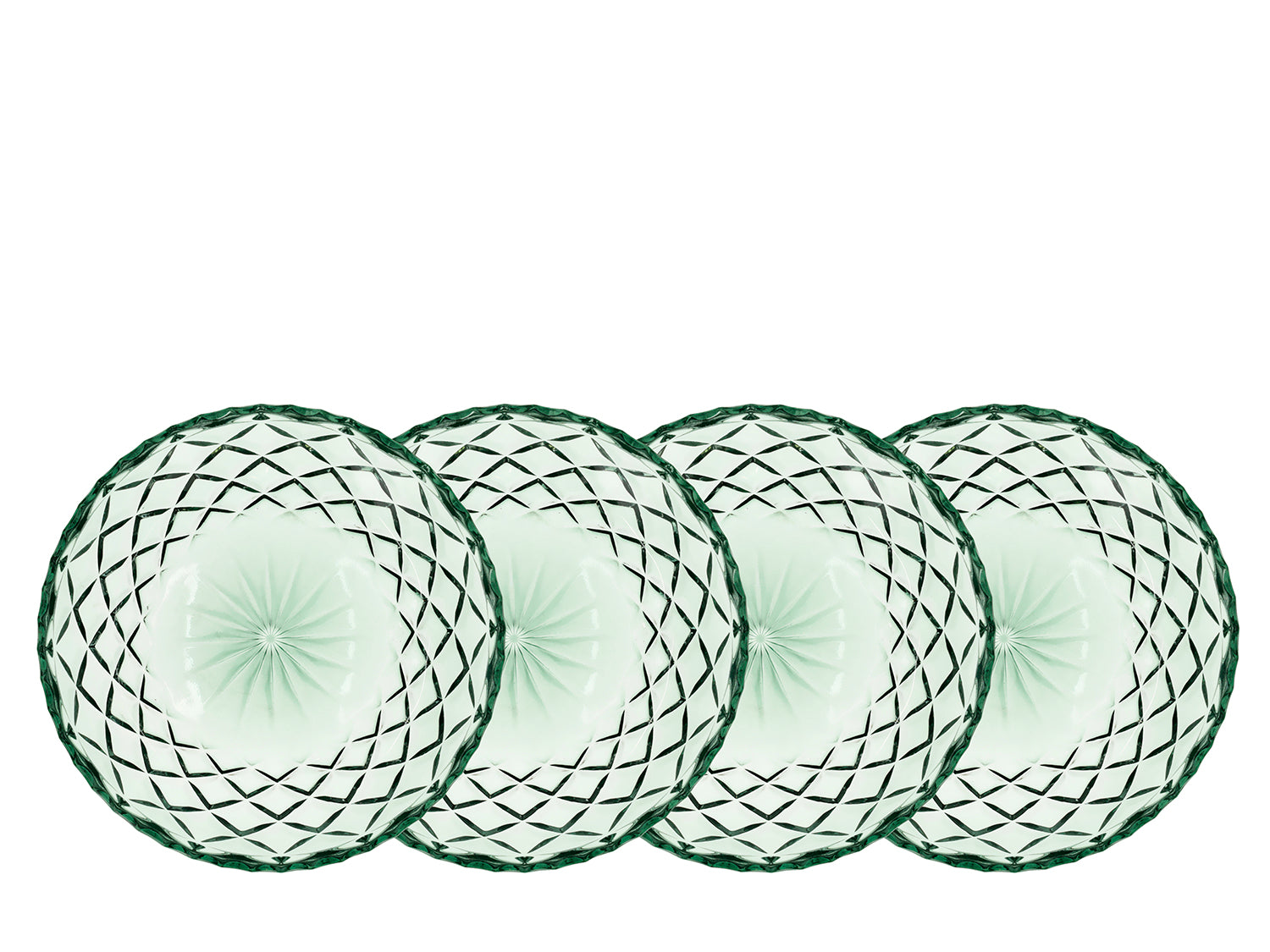 Ensemble de 4 assiettes SORRENTO 16cm Vert Lyngby Glas - Mathon - 1