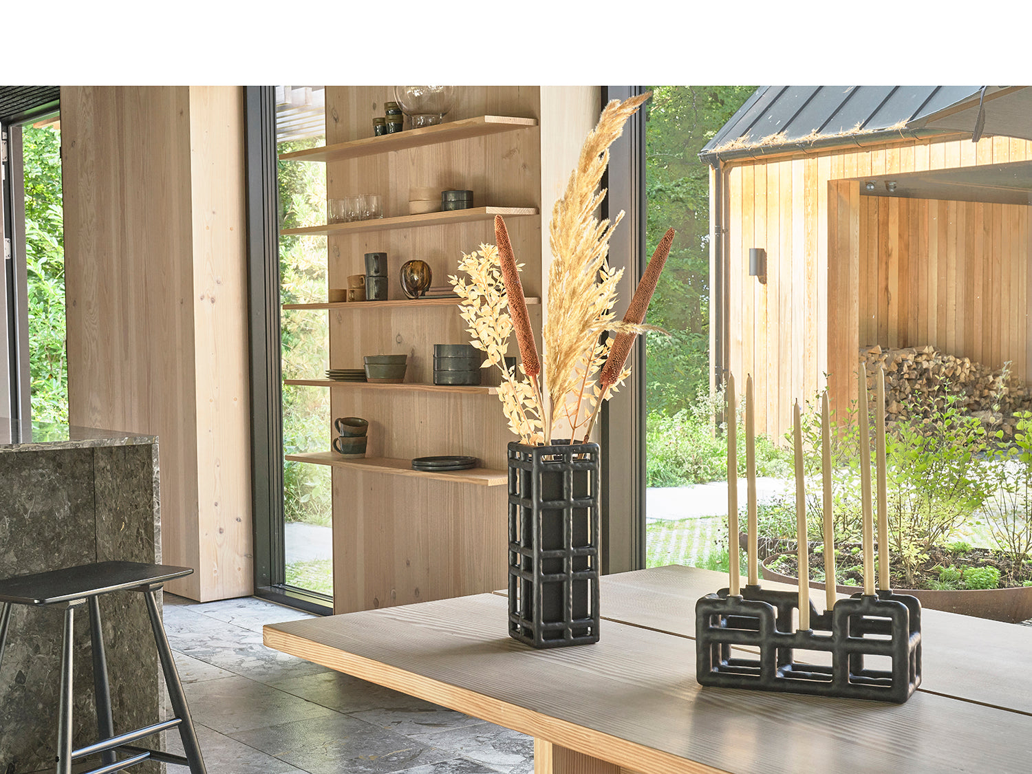 Set de 2 assiettes plate EVIG en porcelaine Brun Villa Collection - Mathon - 5