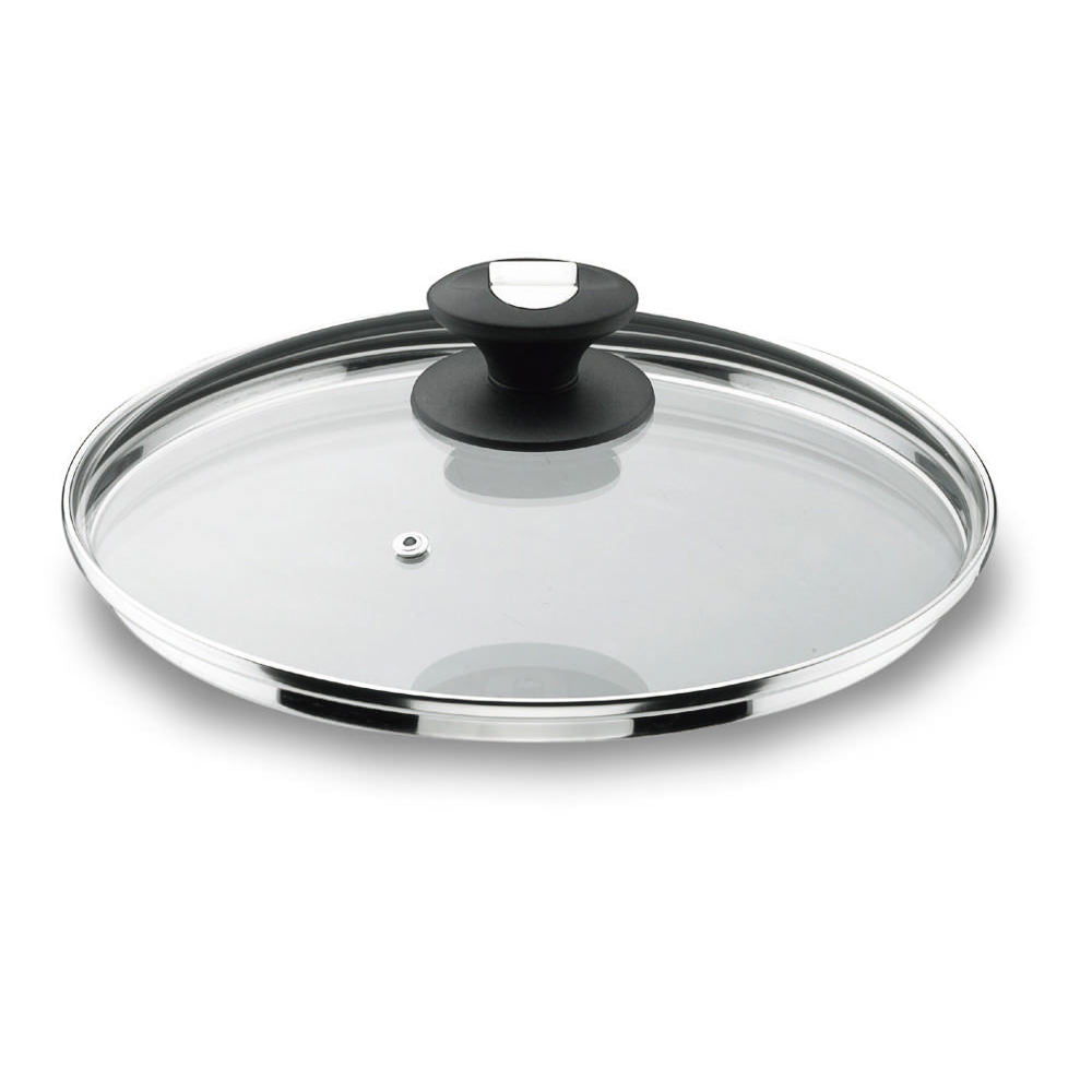 Couvercle en verre bord inox 22 cm Lacor - Mathon