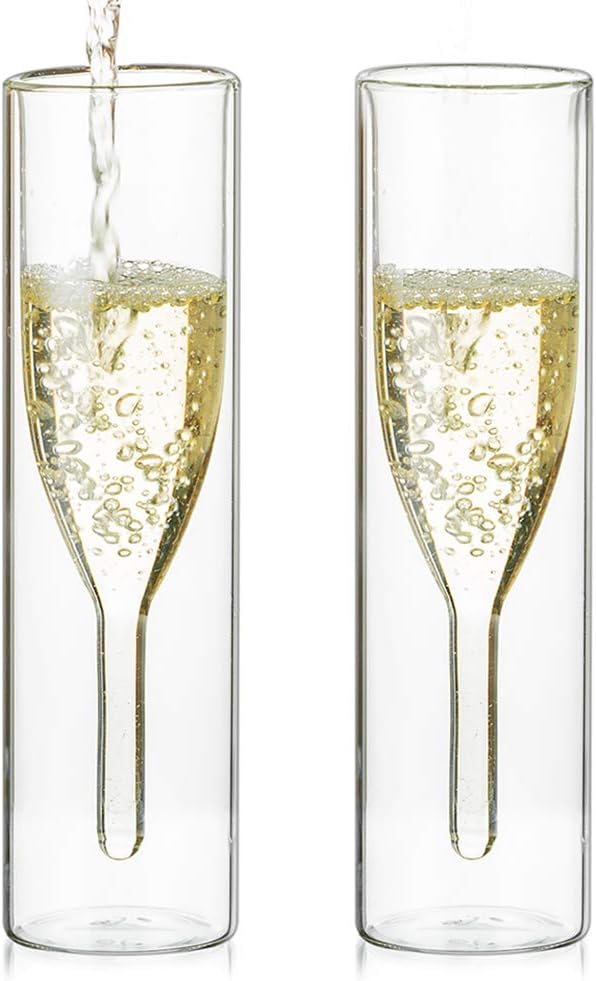2 Flûtes à champagne double paroi – Verre borosilicate Vendos85 - Mathon