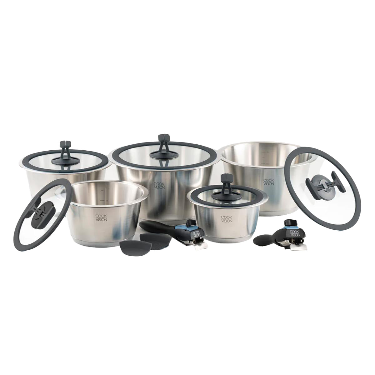 Set de 14 pièces avec couvercle noir Cookvision - Mathon - 1