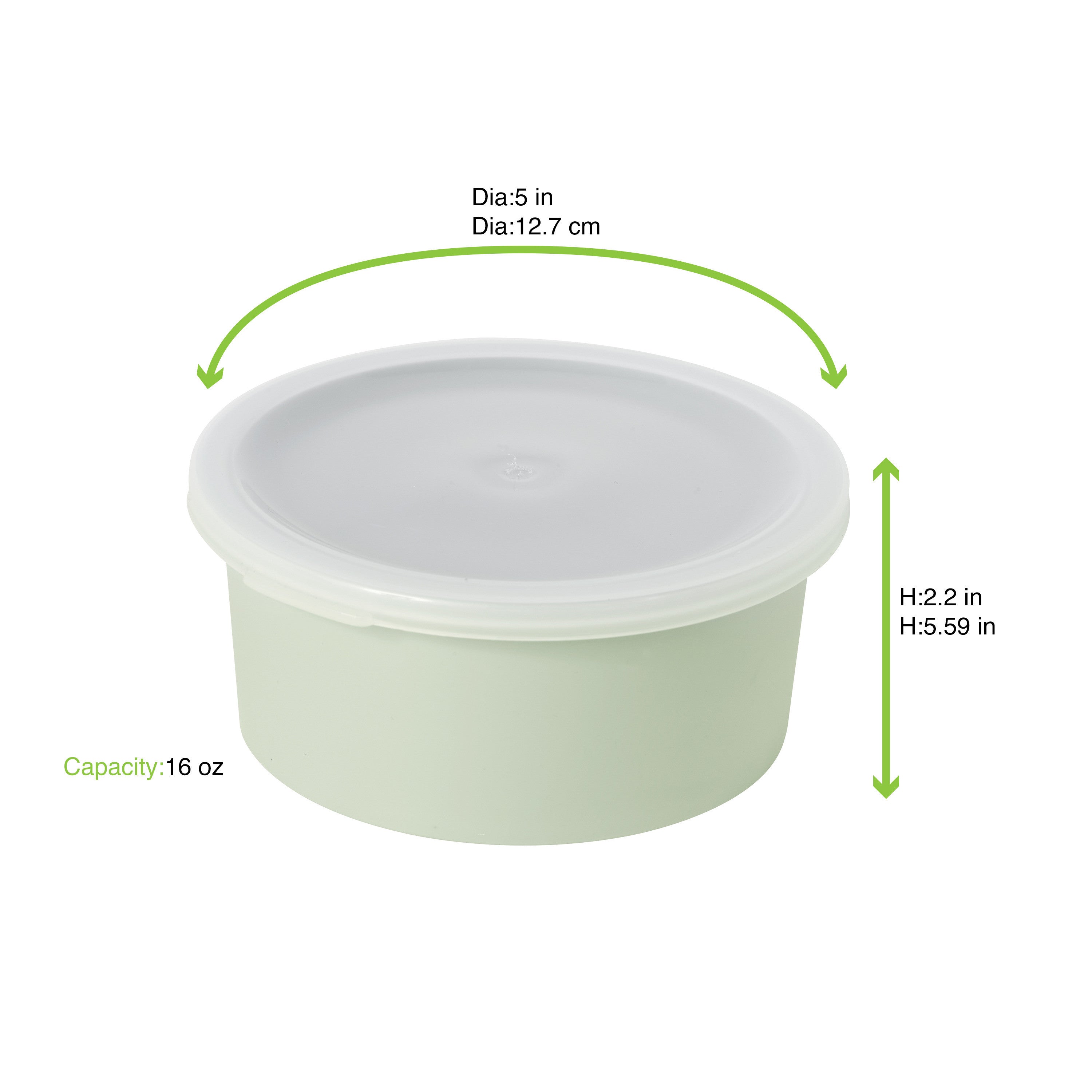 6Pcs - Bol Phoenix en plastique RPET réemployable vert d