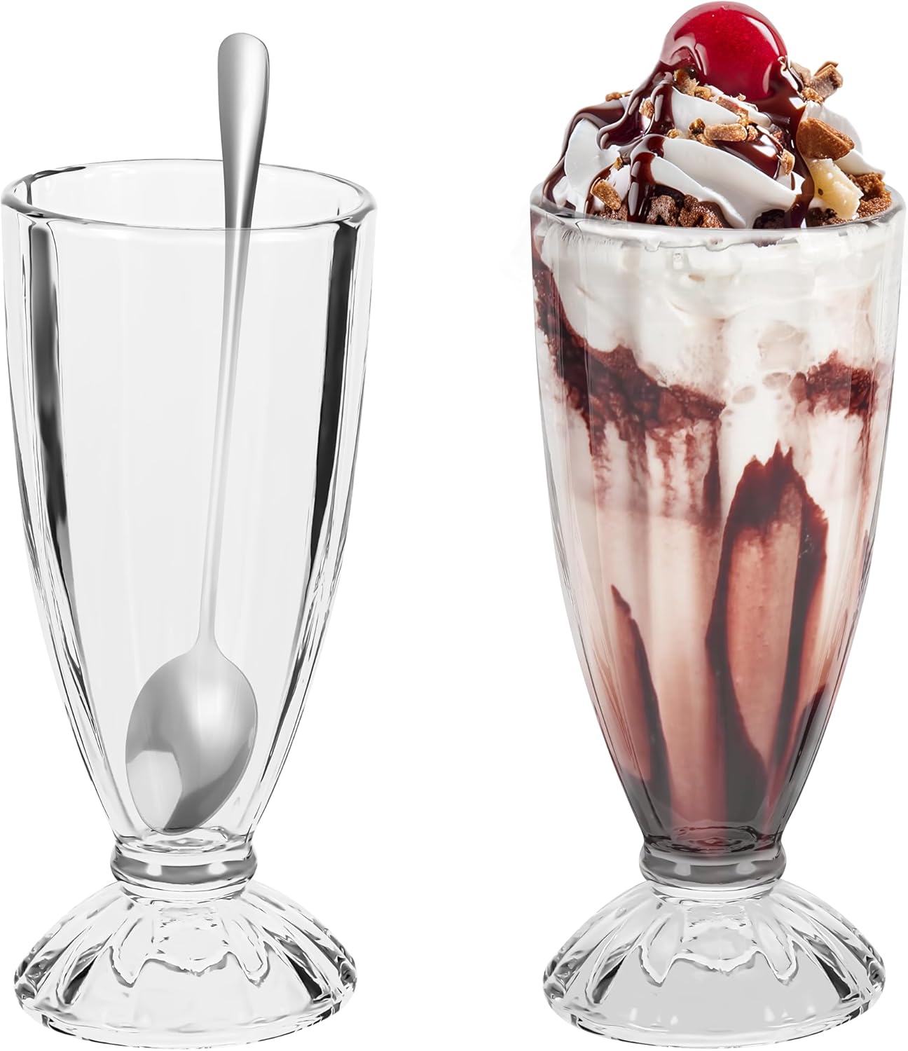 Lot de verres à milkshake et sundae avec cuillères Vendos85 - Mathon