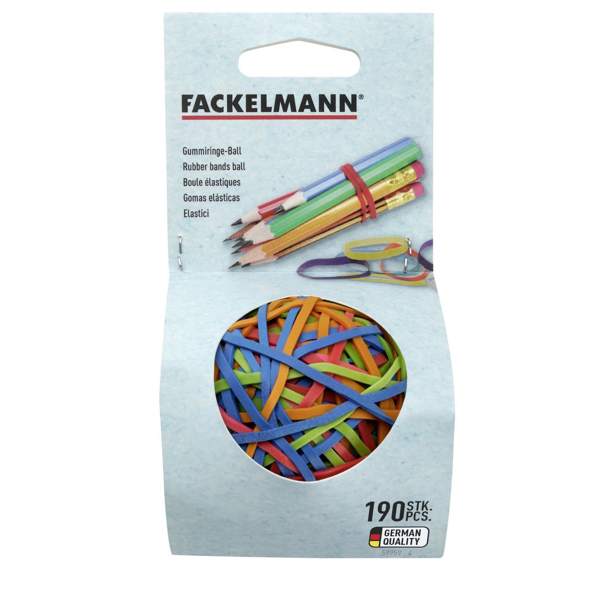 Boule de 190 élastiques multicolores pour le rangement de la cuisine et du bureau  Tecno Fackelmann - Mathon - 5