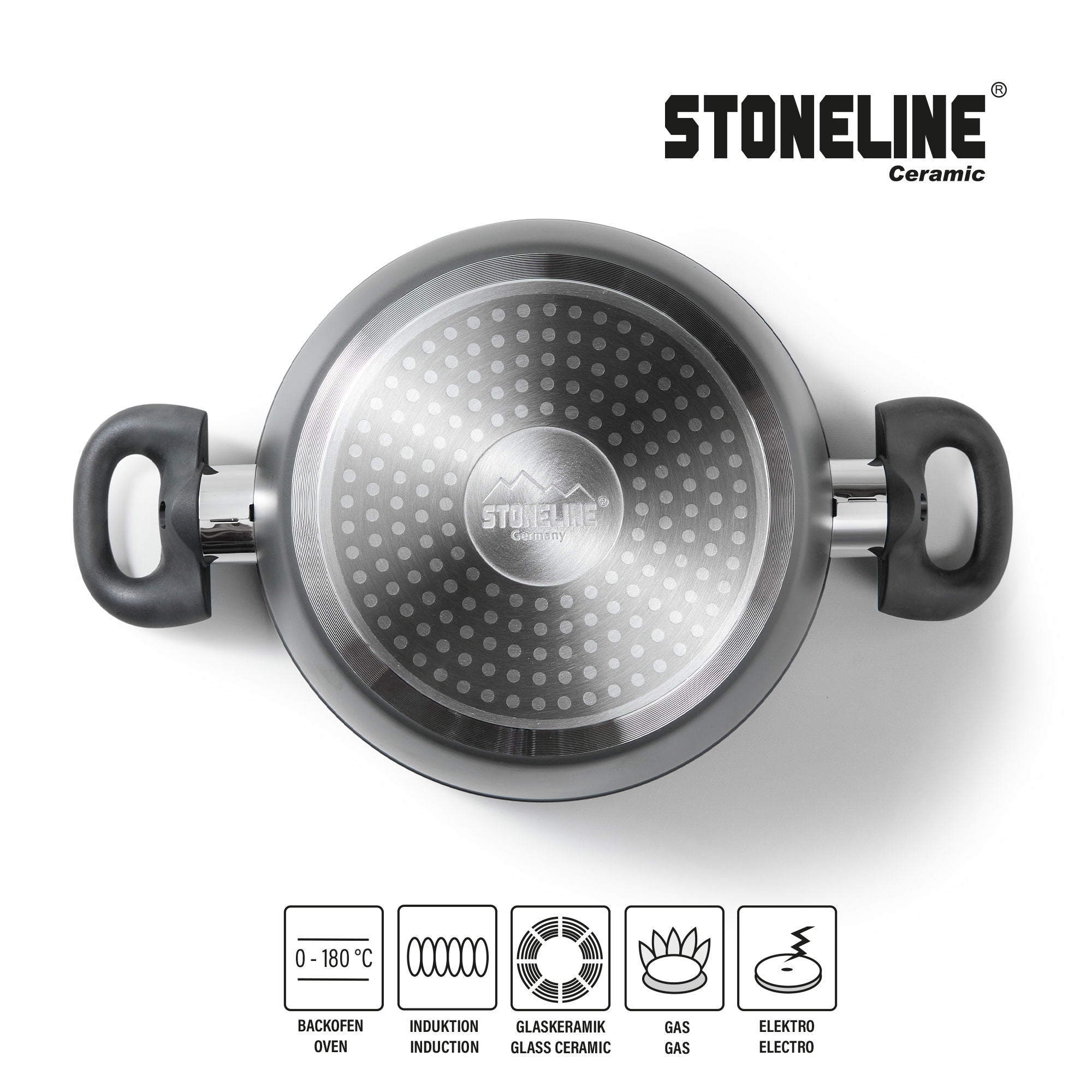 Batterie de cuisine, 6 pcs, avec couvercles en verre Stoneline - Mathon - 2