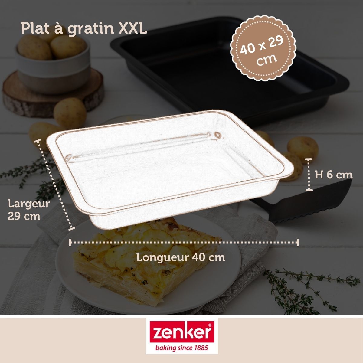 Ensemble de 2 Plats à four XXL 40 x 29 x 6 cm Zenker Special Cooking Zenker - Mathon - 3