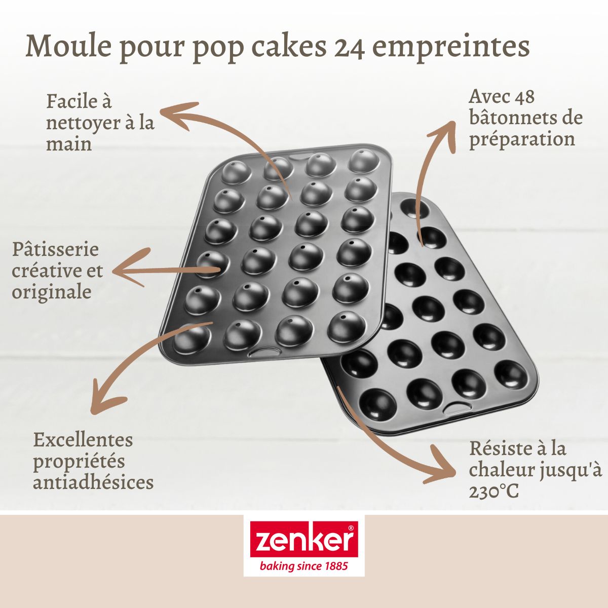 Set moule cake pop bâtonnets et sachets transparents 38 x 26 cm Zenker Special Creative Zenker - Mathon - 3