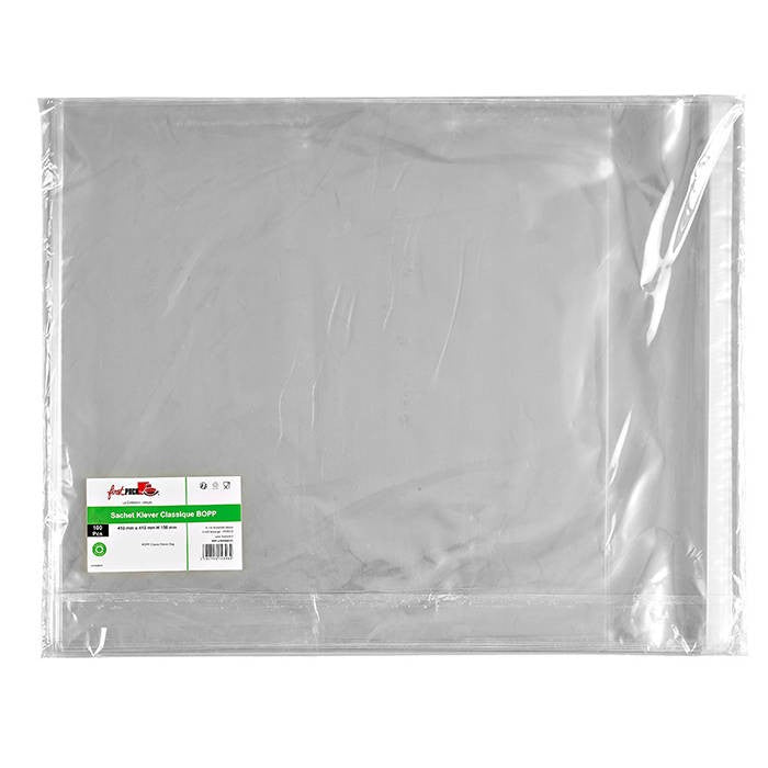 100Pcs - Sachet Klever refermable BOPP  410x410x100mm FirstPack - Mathon