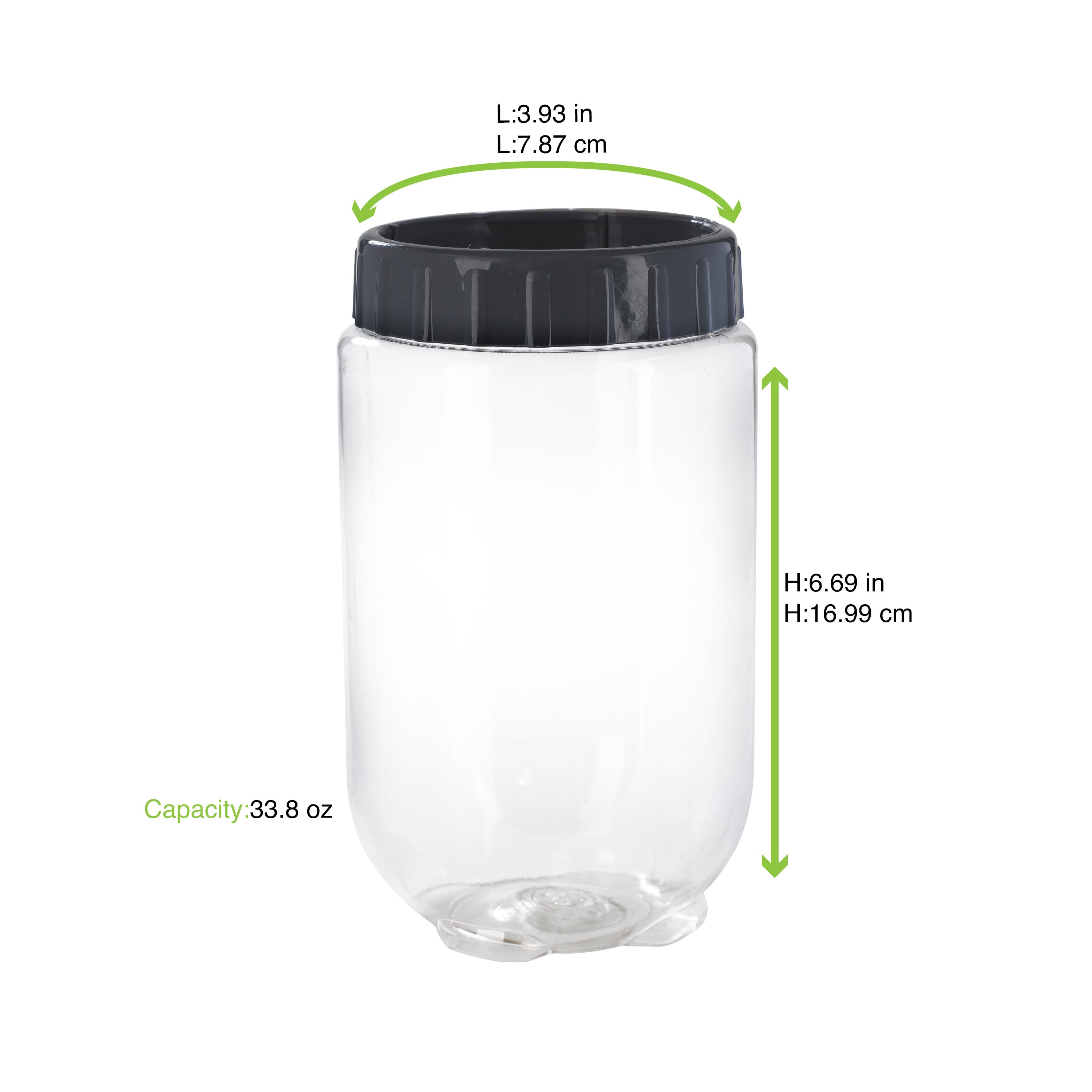 24Pcs - Bocal Bokolock en plastique PET réutilisable avec couvercle clipsable, empilable  H170mm 1000ml FirstPack - Mathon