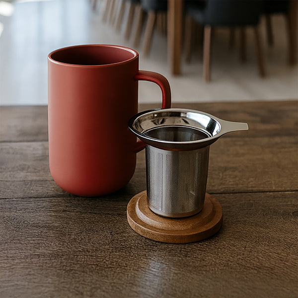 Tisanière mug Juliet en grès paprika 475 ml Ogo - Mathon - 2