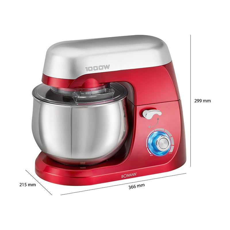 Robot pétrin multifonction 5L 1000W Bomann KM 6009 CB Rouge Bomann - Mathon - 2