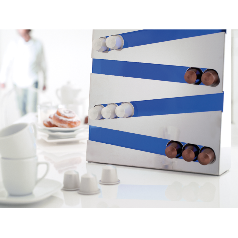 Support compatible avec les capsules Nespresso, 32 dosettes, Acier inoxydable, ZIG ZAG Don Hierro - Mathon - 3