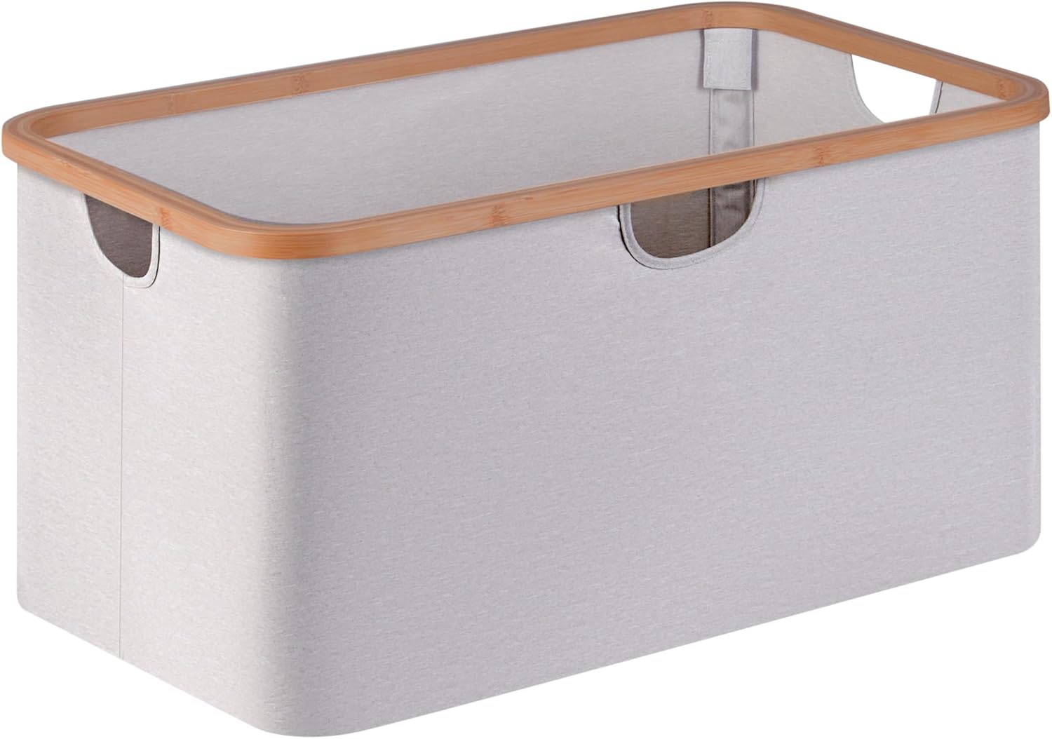 Panier à linge pliable 63 L gris clair avec cadre bambou Vendos85 - Mathon
