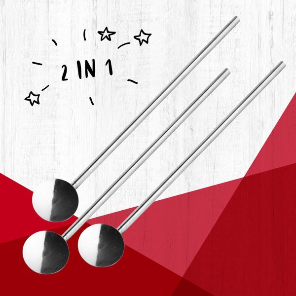 Lot de 9 cuillères à paille réemployables 18 cm  Bar Concept Fackelmann - Mathon - 2