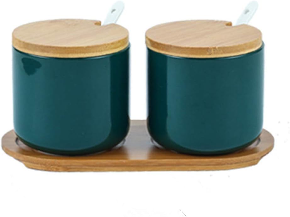 Ensemble 2 pots à épices en céramique 260 ml vert Vendos85 - Mathon