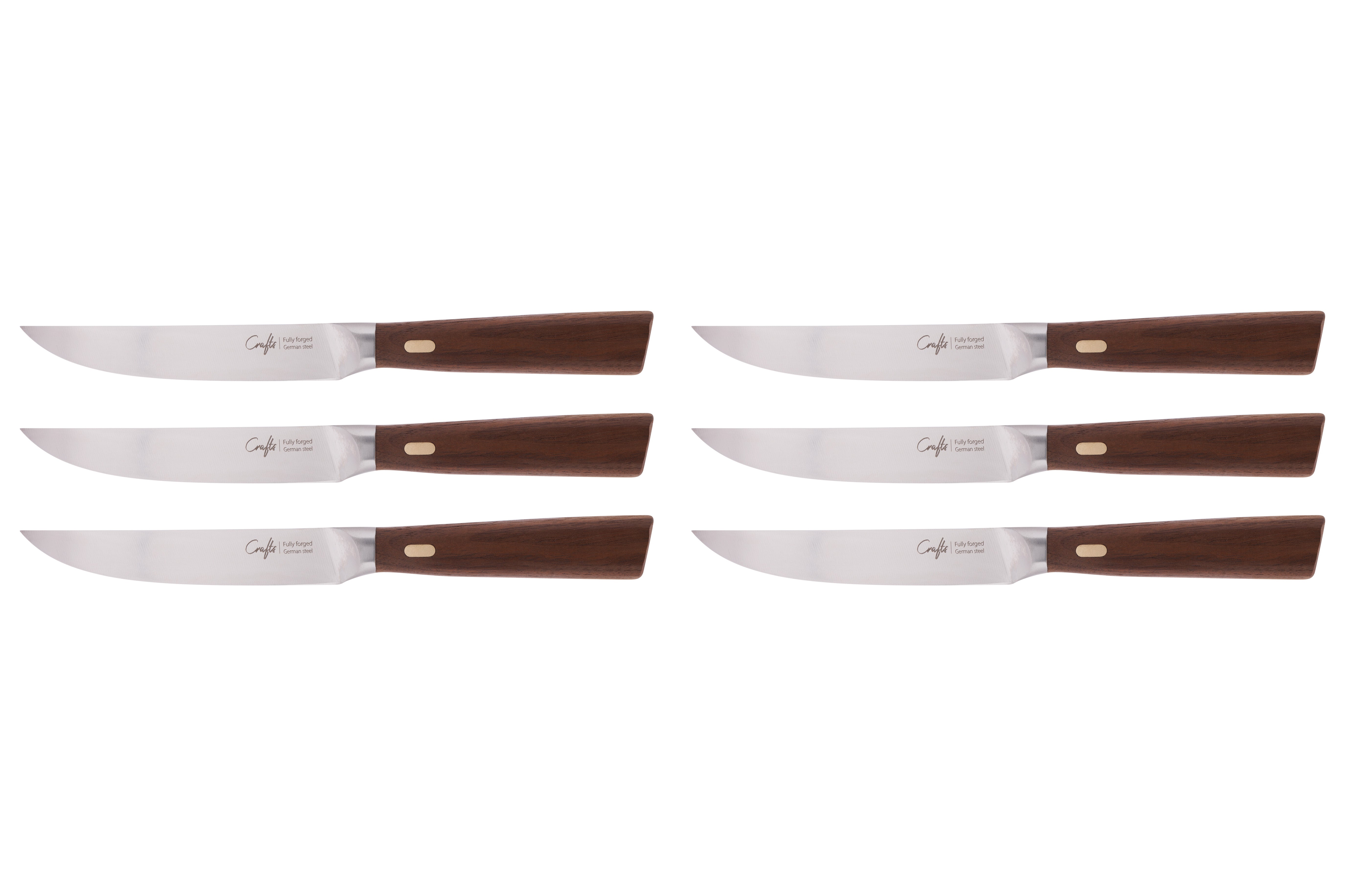 Lot de 6 Couteaux à Steak Lame Lisse 12 cm- Manche En Noyer, Couteaux & Co Cosy&Trendy - Mathon - 1