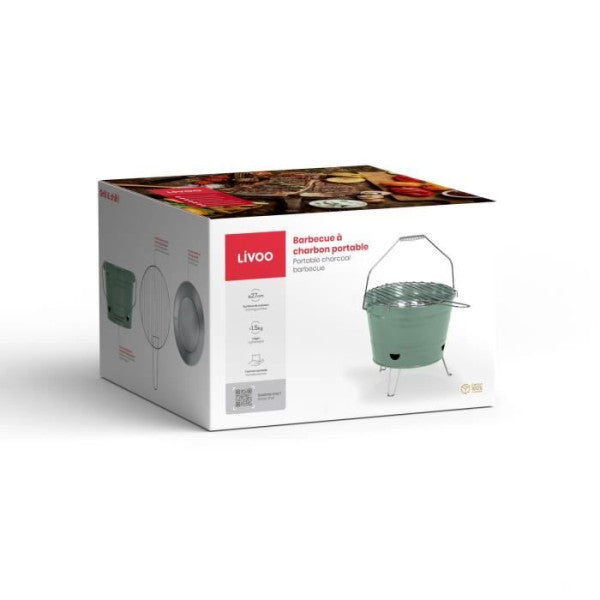 Barbecue A Charbon Portable - Livoo - Doc327v - Vert - Léger - Pliable Livoo - Mathon - 5