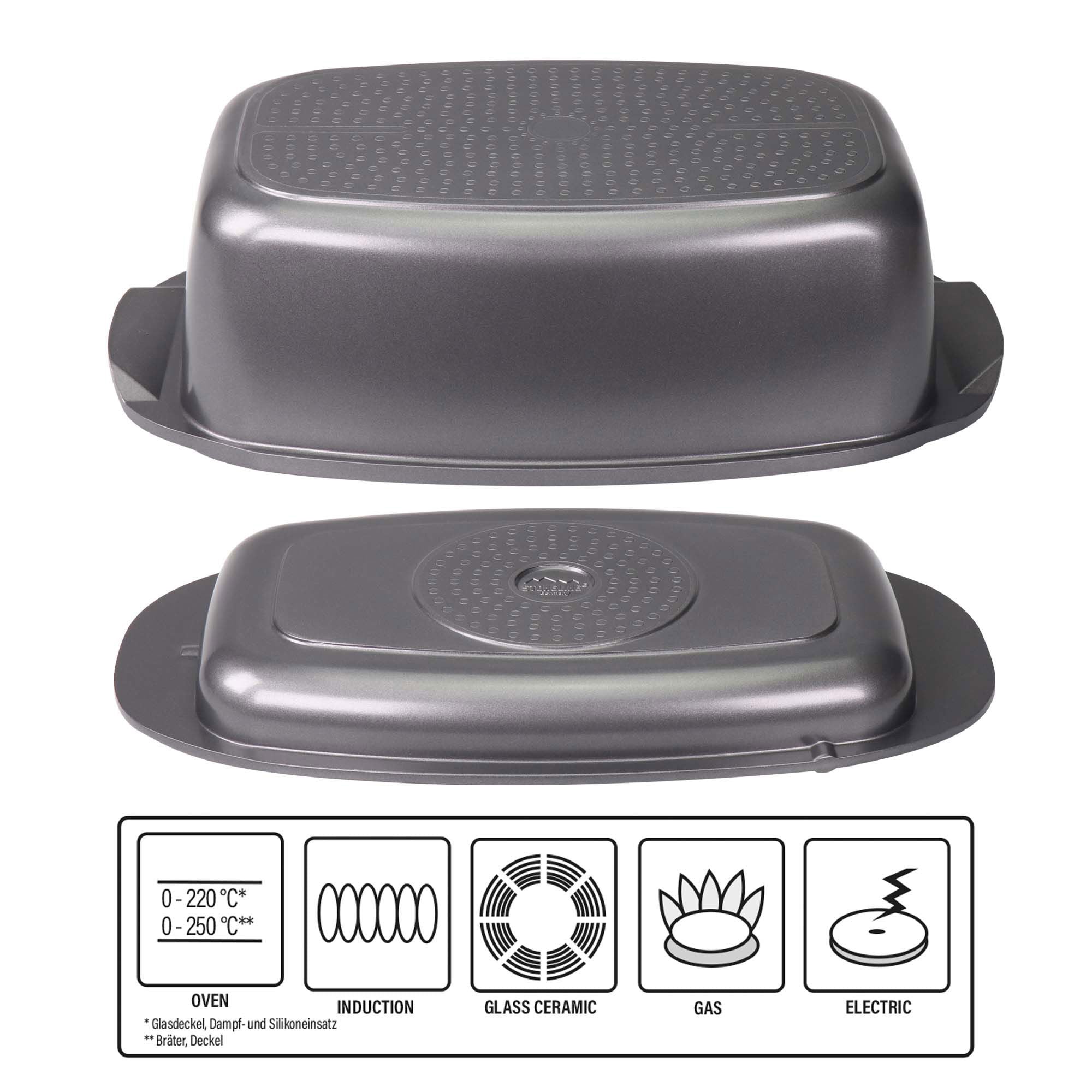 9 en 1 Ensemble multifonctionnel pour rôtir et cuire au four, 5 pcs, avec couvercles Stoneline - Mathon - 2