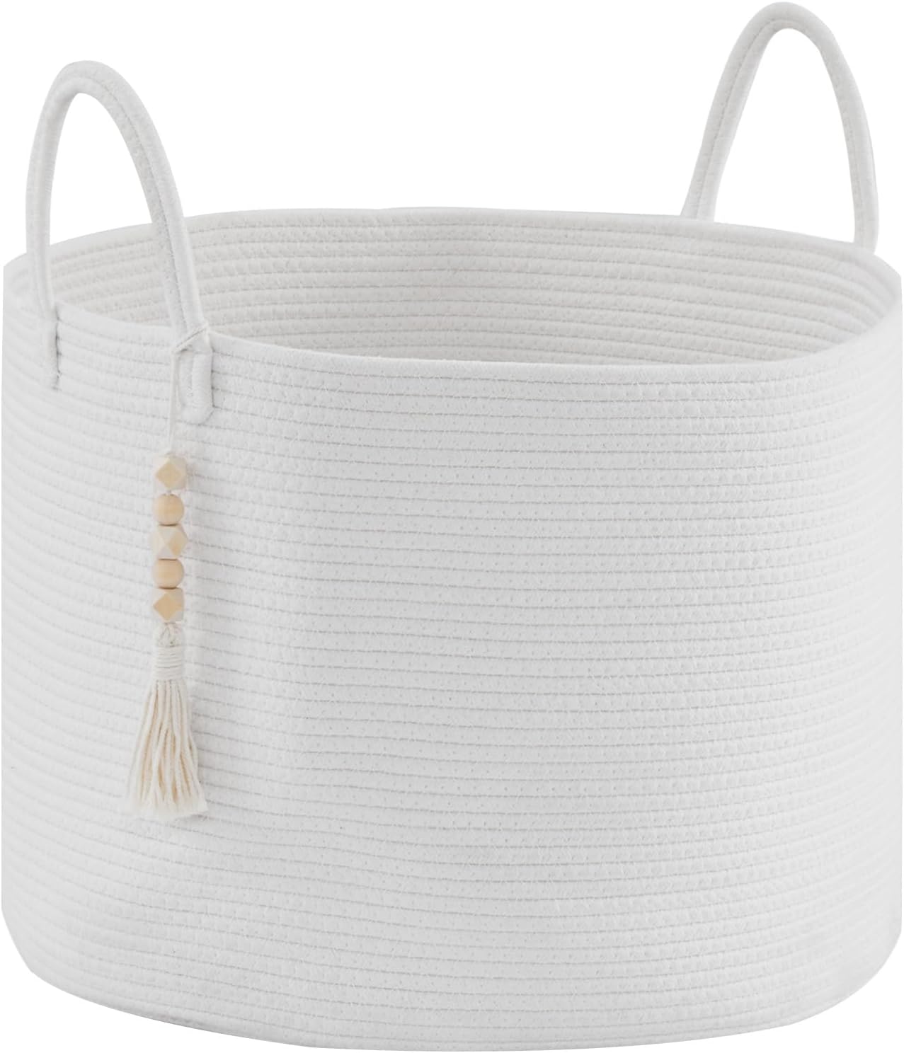 Panier Bohème Blanc en Coton Naturel Vendos85 - Mathon