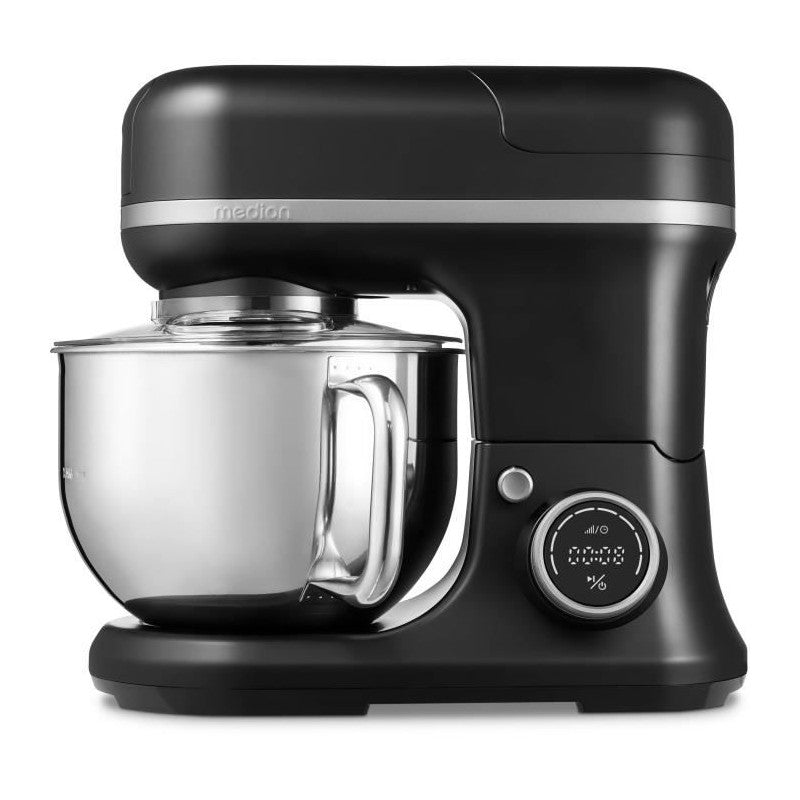 Robot Pâtissier 3-en-1- Medion - Md18430 - 1200 W - 5 L - 8 Vitesses - Fonction Hachoir - Noir Medion - Mathon - 1