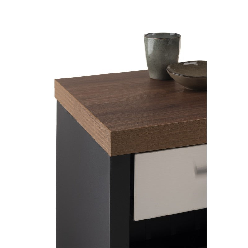 Desserte de cuisine KARA, noir-inox-Bois Cerisier Don Hierro - Mathon - 3