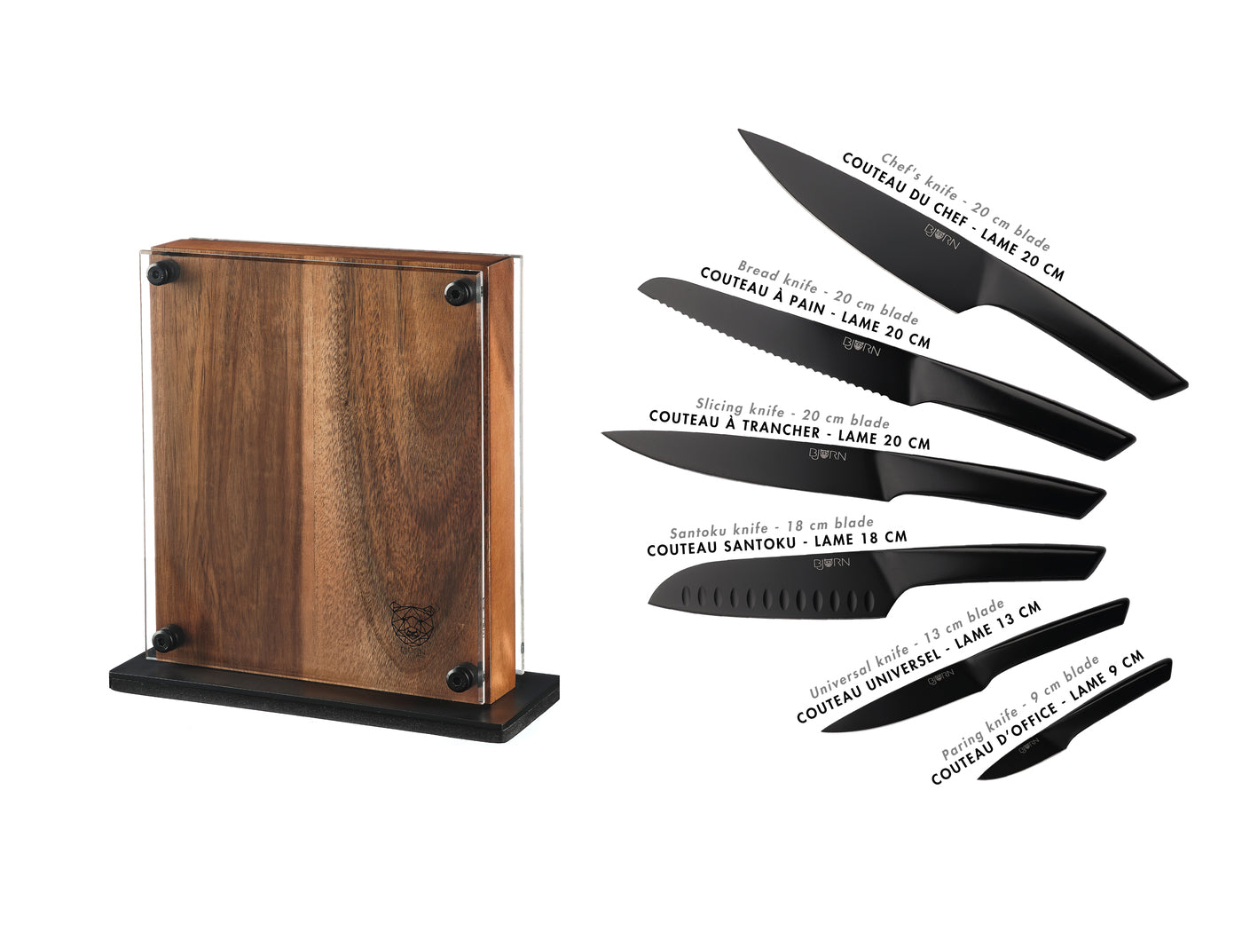 Lot de 7 couteaux de cuisine en inox noir D Björn - Mathon - 3