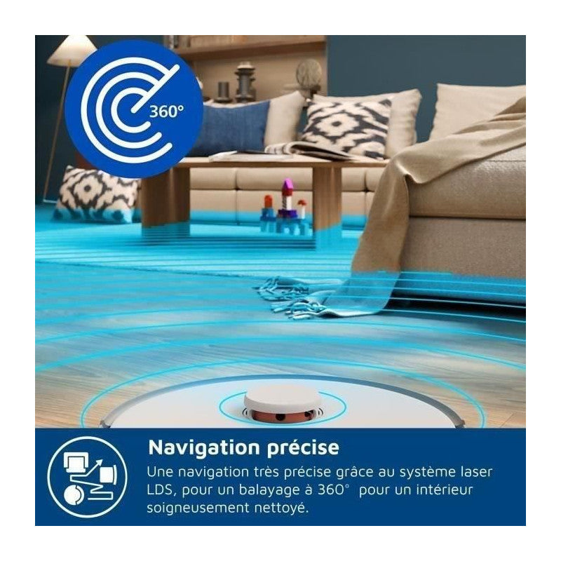 Aspirateur Robot Laveur -   Xu5100/20 - 10000 Pa - Auto-vidange - Navigation Laser Philips - Mathon - 6