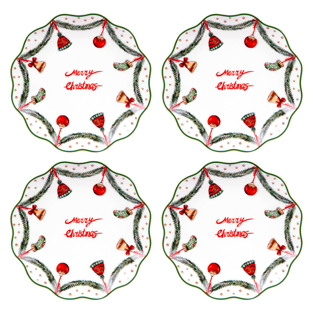 Coffret de 4 assiettes à dessert Bells 21 cm Table passion - Mathon - 1