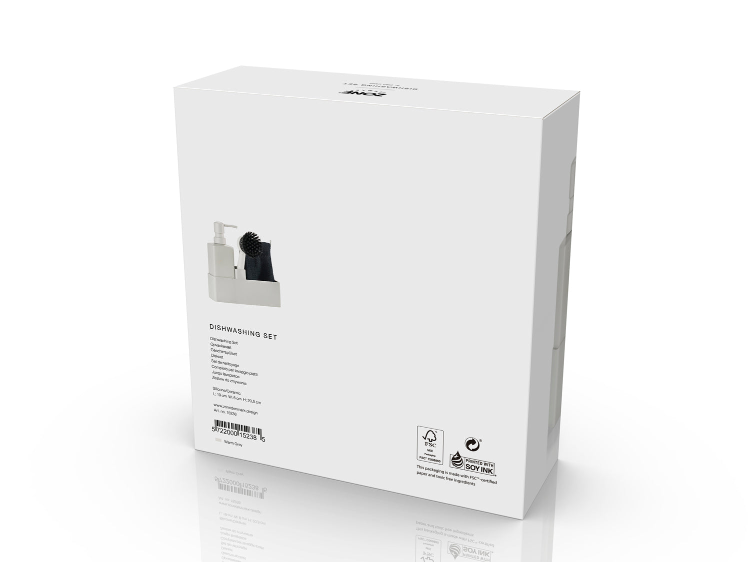 Set de vaisselle 4 pièces en silicone et céramique Gris chaud Zone Denmark - Mathon - 3