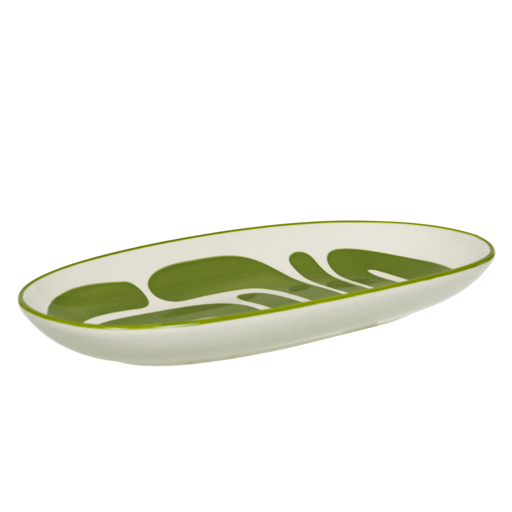 Plat ovale Lulli vert 30x15 cm Table passion - Mathon - 2