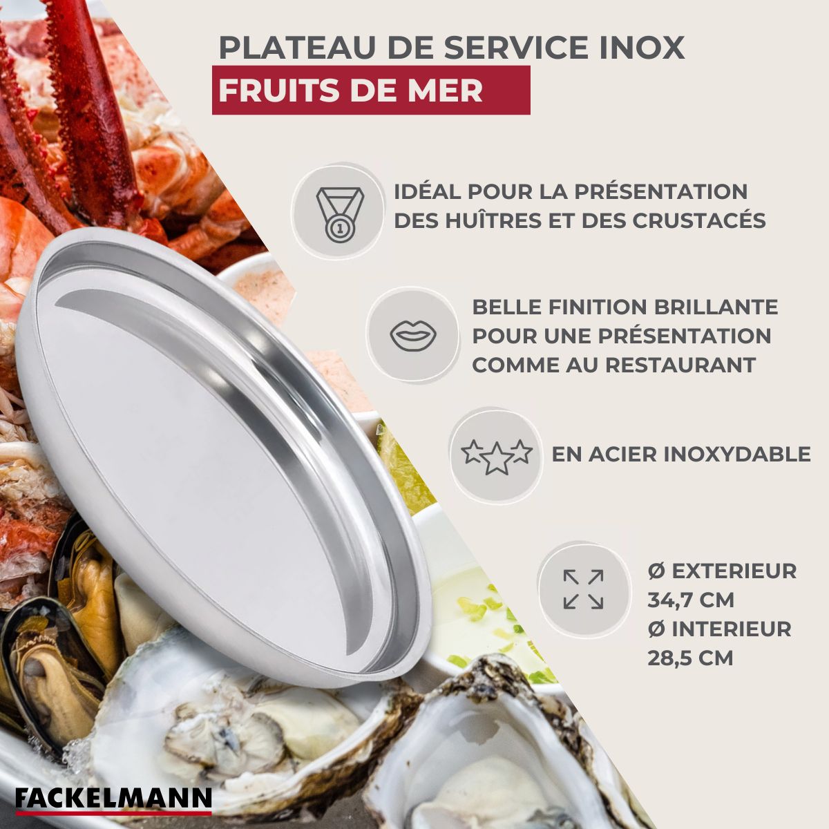 Plateau pour fruits de mer 35 cm  Spécialités Culinaires Fackelmann - Mathon - 3
