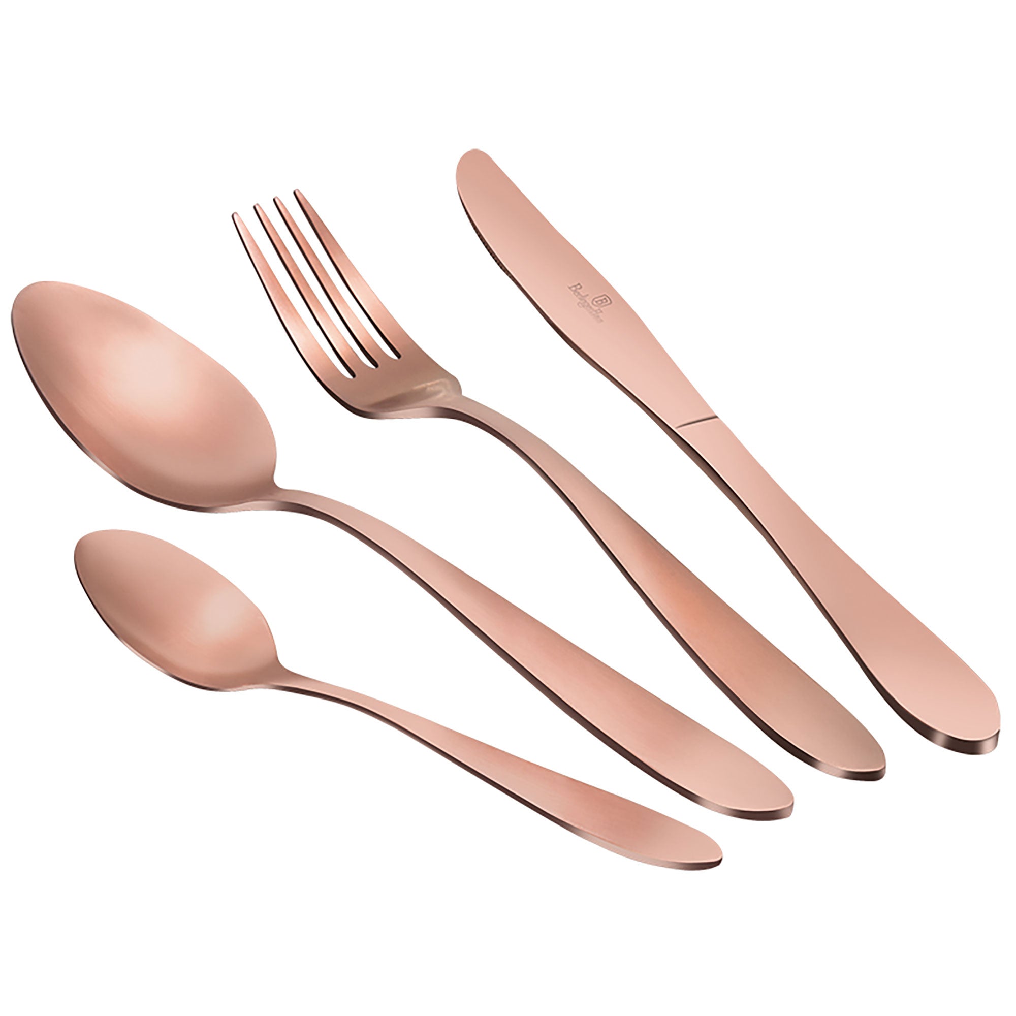Ménagère 24-Piece Acier Inox. Or Mat, Set de Couverts pour 6 Personnes  Or Rose Rose Gold Satin - Mathon - 2