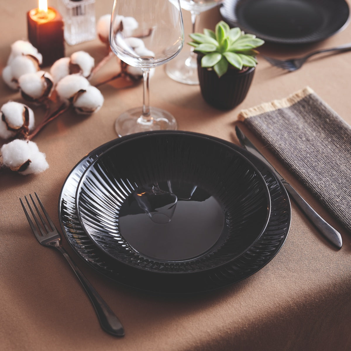 Service de table 18 pcs Cottage Noir - Luminarc Luminarc - Mathon - 3